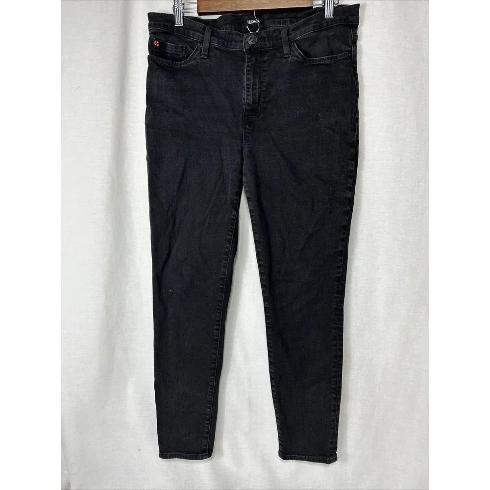 Hudson Jeans‎ Women's 32 Black Natalie Super Skinny Mid Rise Stretch Ankle